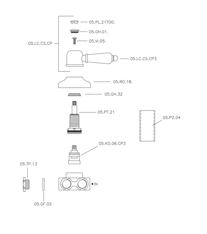 Huber Croisette Prepínací ventil Chróm 1/2 CS00027021