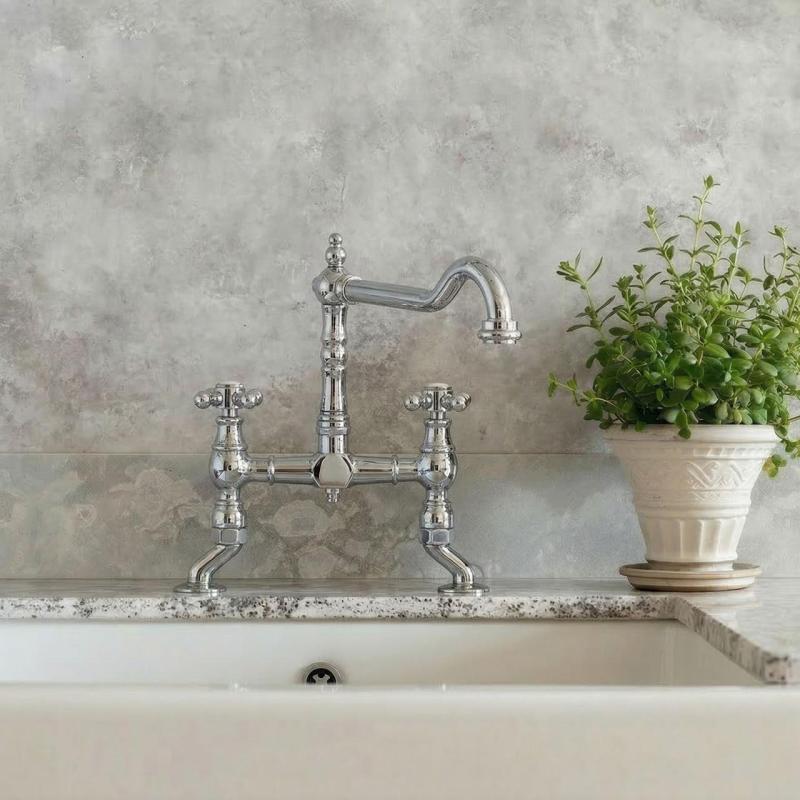 Nostalgická kuchynská batéria nerezová oceľ V1979RVSST