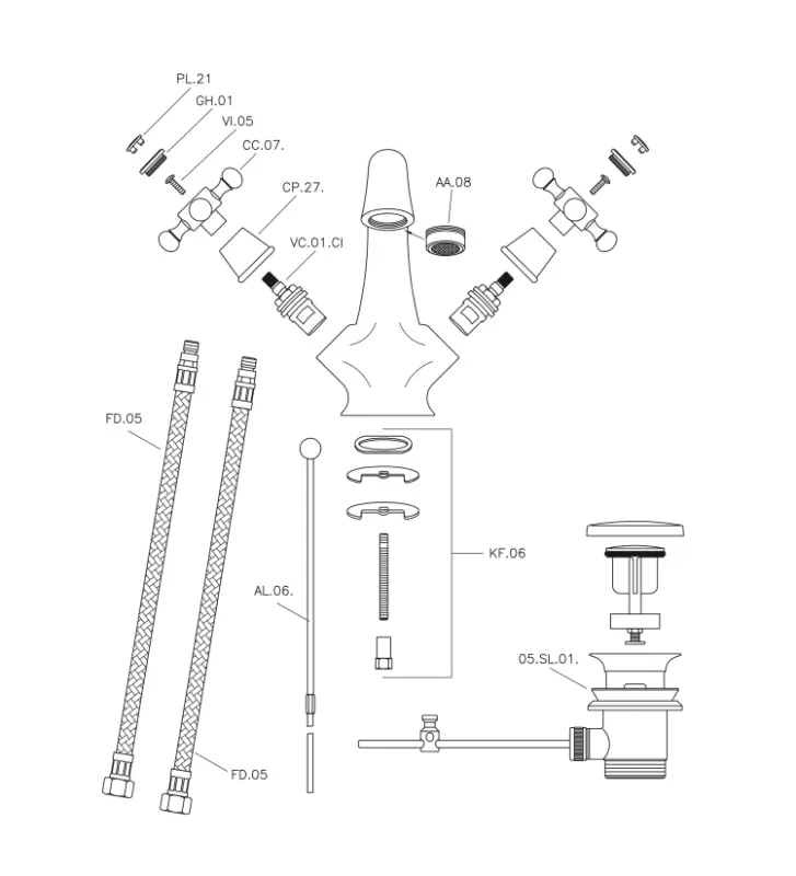 Huber Victorian Umývadlová Batéria Bronz VT00051027
