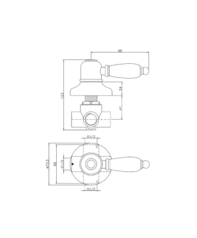 Huber Croisette prepínač Bronz 1/2 653.CS01H.BA