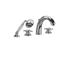 Huber Victorian 4-otvorová termostatická batéria do vane so sprchovou sadou, chróm-zlato VTT760107G