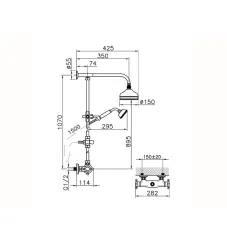 Huber Victoria Termostatická Sprchová Sada 15cm Nerezová Oceľ 390.VT01H.AC