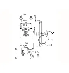 Huber Victorian Termostatická Sprchová Sada Bronz 190R.VT01H.BA