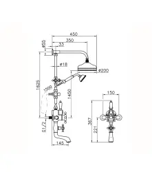 Huber Viktoriánska Termostatická Sprchová Sada Bronzová 592.VT21H.BA