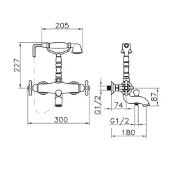 Huber Croisette Termostatická sprchová batéria s termostatom Chróm CST3301021