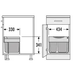 Hailo Tandem S 2 Odpadkový kôš 1153449212