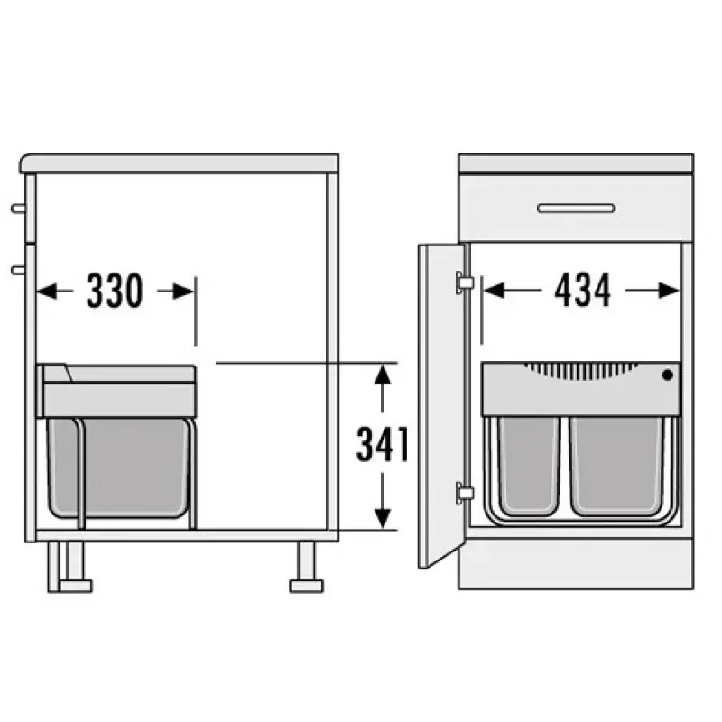 Hailo Tandem S 2 waste bin 1153449212