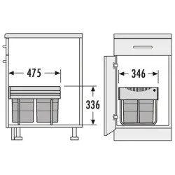Hailo Tandem S 3 Odpadkový kôš 1x18+2x8,5 ltr 1153449232