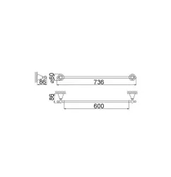 Huber Croisette Klasický Držiak na Uteráky 60cm Chróm 4014.01H.CR