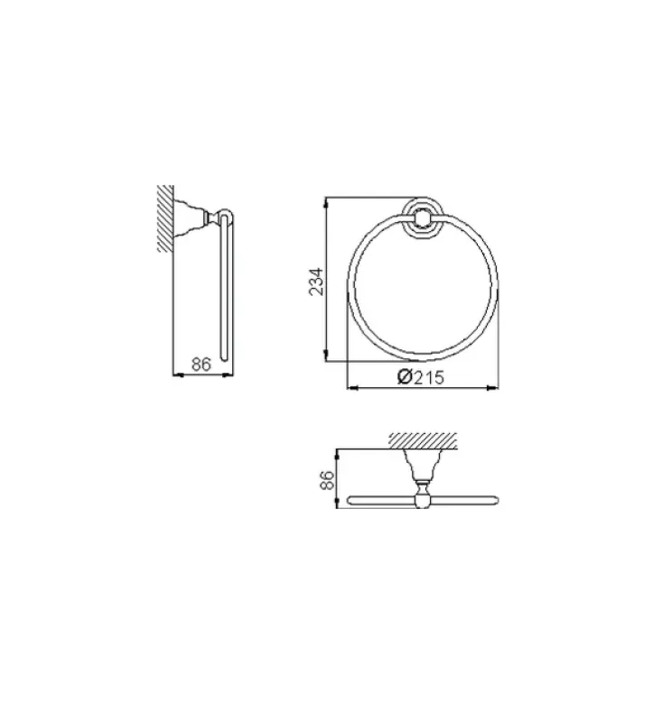 Huber Croisette Klasický Držiak na uterák Chróm 4018.01H.CR