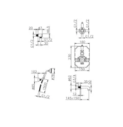 Huber Victorian Termostatická Zabudovaná Vaňová-Sprchová Sada Chróm 915.VT01H.CR