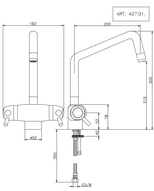 Huber Clinic Plus thermostatic kitchen faucet chrome CPT6501021