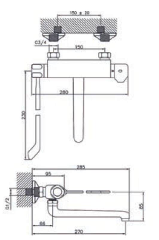 Huber Clinic thermostatic kitchen faucet chrome 571.08LCH.CR
