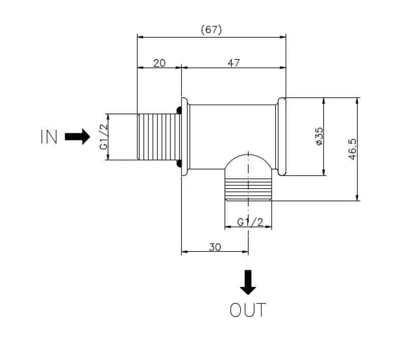 Huber Nostalgická nástenná prípojka 67.04H.AG