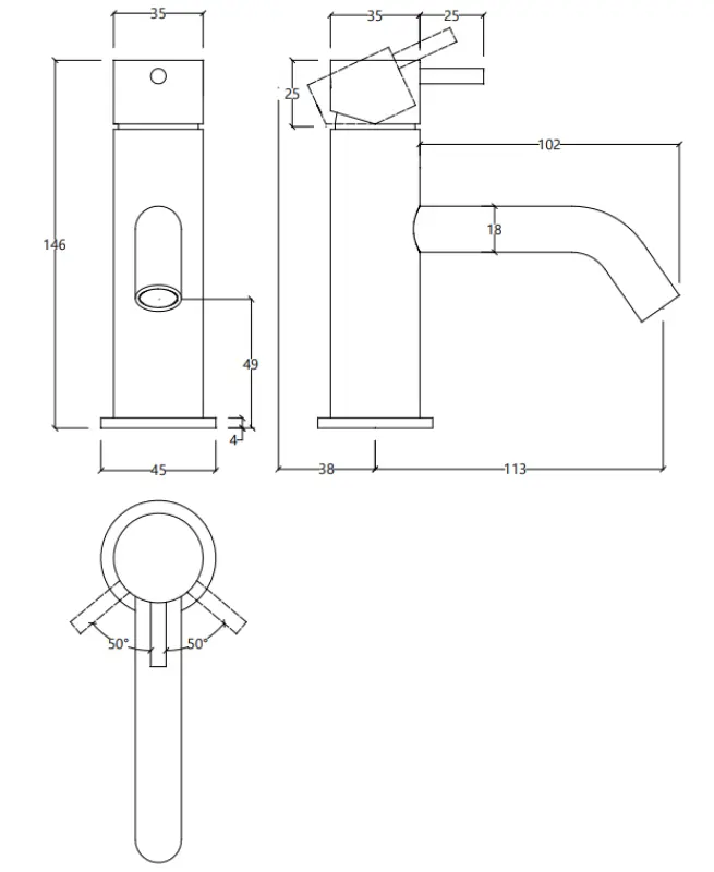 Waterevolution Flow umývadlová batéria matná biela T110BR