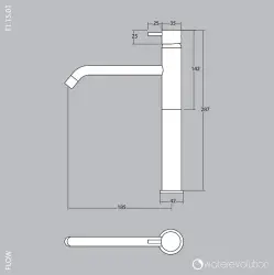 Waterevolution Flow umývadlová batéria pre umývadlá matná biela T115BR