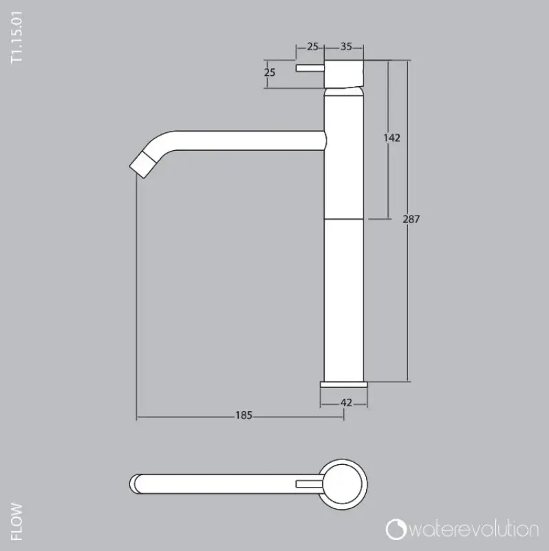 Waterevolution Flow umývadlová batéria pre umývadlá matná biela T115BR