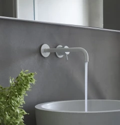 Waterevolution Flow vstavaná umývadlová batéria matná biela s výtokom 25 cm T116BBR-25