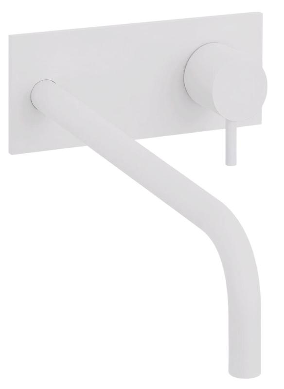 Waterevolution Flow vstavaná umývadlová batéria s krycou doskou matná biela s výtokom 25 cm T1161BBR-25