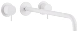 Waterevolution Flow 3-otvorová vstavaná batéria k umývadlu, matná biela, s výtokom 25 cm T1163FBR-25