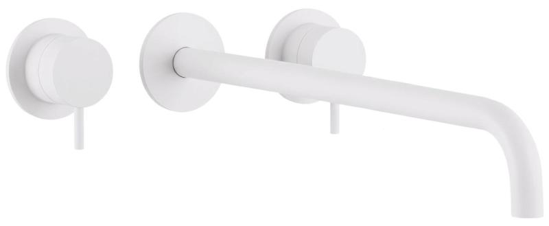Waterevolution Flow 3-otvorová vstavaná batéria k umývadlu, matná biela, s výtokom 25 cm T1163FBR-25
