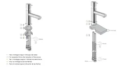 Waterevolution S22 RVS umývadlová batéria s odtokom T410IE