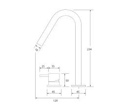 Waterevolution Flow 2-otvorová umývadlová batéria matná biela s malým V 120mm výtokom T1121VBR