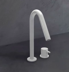 Waterevolution Flow 2-otvorová umývadlová batéria matná biela s malým V 120mm výtokom T1121VBR