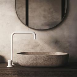 Waterevolution Flow 2-otvorová umývadlová batéria vysoký výtok 222 matná biela T122HBR