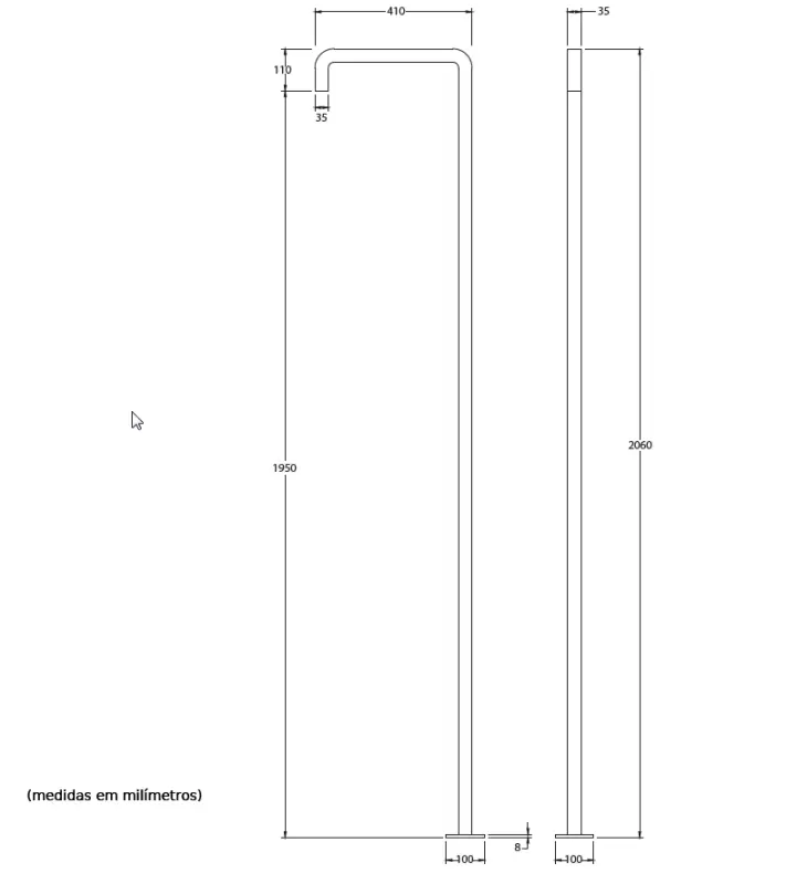 Waterevolution Flow pool shower column single cold water brushed stainless steel T145IE