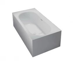 Solid-S Samostatne vaňové kúpeľné kúpeľne Recto z materiálu Solid Surface, Corian, rozmery D180 x Š93 x V55 cm, matná biela, posledný kus na sklade