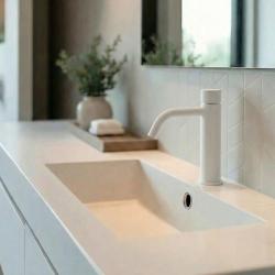 Waterevolution Flow Samozatvárací umývadlová batéria matná biela T110TPBR