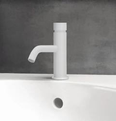 Waterevolution Flow Samozatvárací umývadlová batéria matná biela T110TPBR