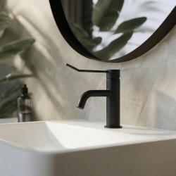 Waterevolution Flow umývadlová batéria vrátane click plug matná čierna T111PR