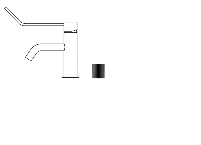 Waterevolution Flow umývadlová batéria vrátane click plug matná čierna T111PR