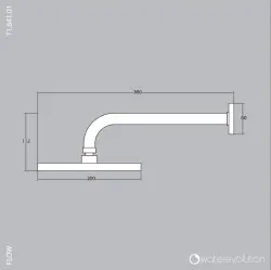Waterevolution Flow hlavová sprcha 200mm s nástenným pripojením úplne z nehrdzavejúcej ocele T1641IE