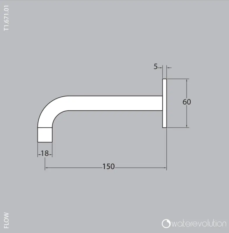 Waterevolution Flow výtok z vane 15 cm, celonerezový T167115IE