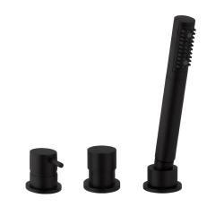 Waterevolution Flow 3-otvorová vaňová batéria na montáž na okraj vane Matná Čierna T138SBPR