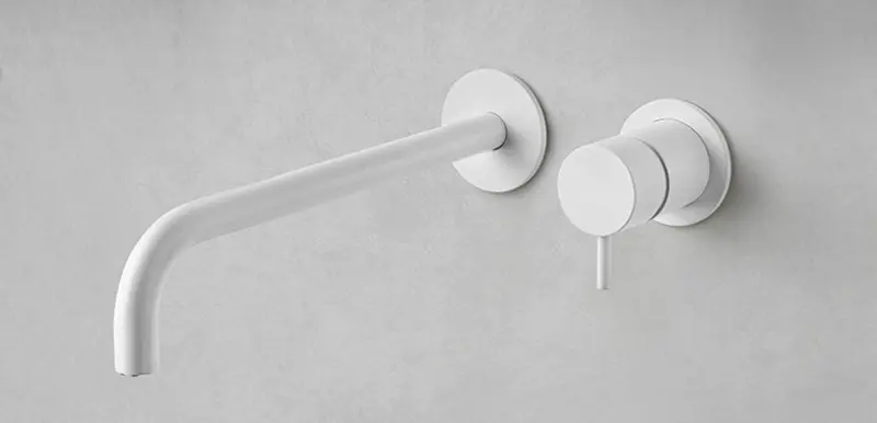 Waterevolution Flow vstavaná batéria k umývadlu matná biela s výtokom 15 cm T116BBR-15