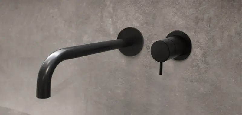 Waterevolution Flow vstavaná batéria k umývadlu matná čierna s výtokom 15 cm T116BPR-15