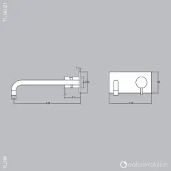 Waterevolution Flow vstavaná umývadlová batéria s krycou doskou chróm s výtokom 15 cm T1161B01-15