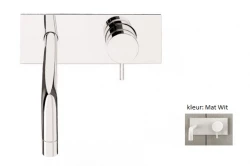 Waterevolution Flow vstavaná umývadlová batéria s krytom matná biela s výtokom 21 cm T1161BBR-21