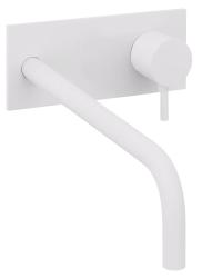 Vodovodná batéria Watervolution Flow s krycou doskou, matná biela, s výtokom 21 cm T1161BBR-21