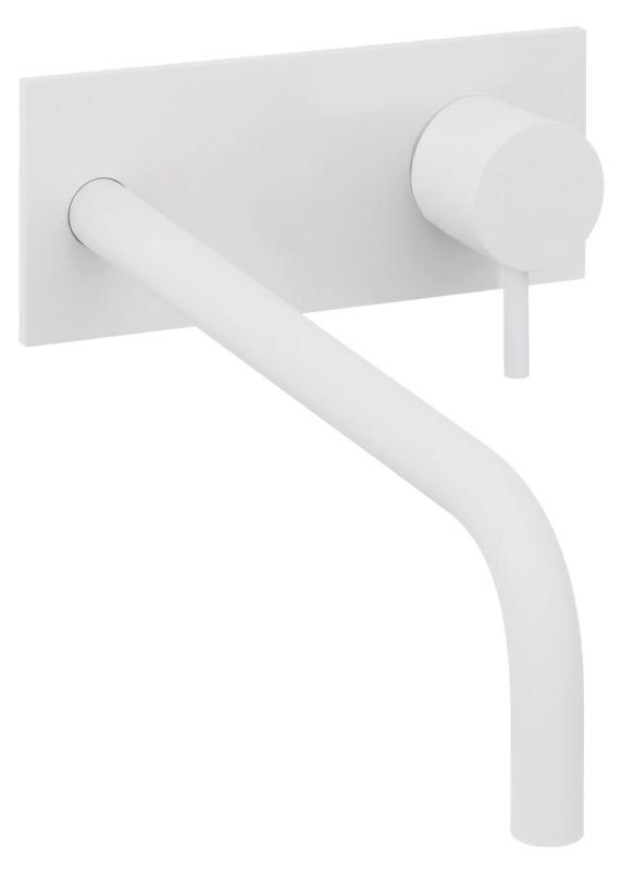 Vodovodná batéria Watervolution Flow s krycou doskou, matná biela, s výtokom 21 cm T1161BBR-21