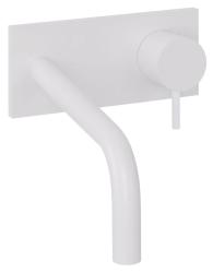 Waterevolution Flow vstavaná umývadlová batéria s krycou doskou matná biela s výtokom 15 cm T1161BBR-15