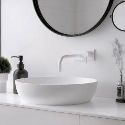Waterevolution Flow vstavaná umývadlová batéria s krycou doskou matná biela s výtokom 15 cm T1161BBR-15