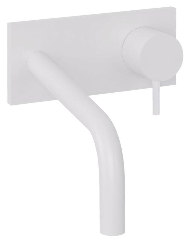 Waterevolution Flow vstavaná umývadlová batéria s krycou doskou matná biela s výtokom 15 cm T1161BBR-15