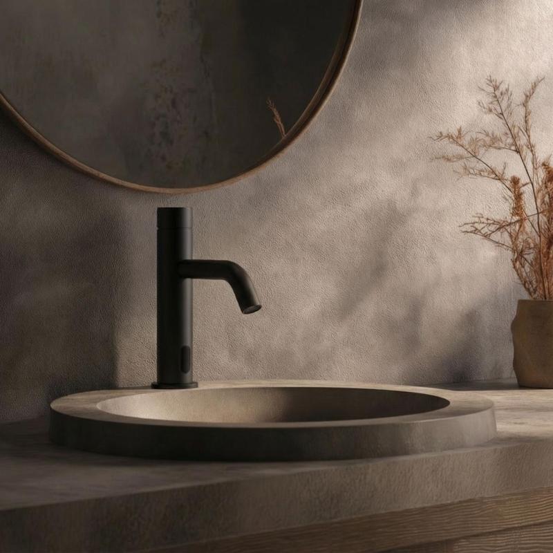 Waterevolution Flow elektronická umývadlová batéria infračervená na batérie matná čierna T110EBPR