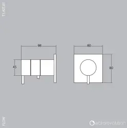 Waterevolution Flow vstavaný termostatický sprchový ventil s okrúhlou rozetou chróm T142TB01