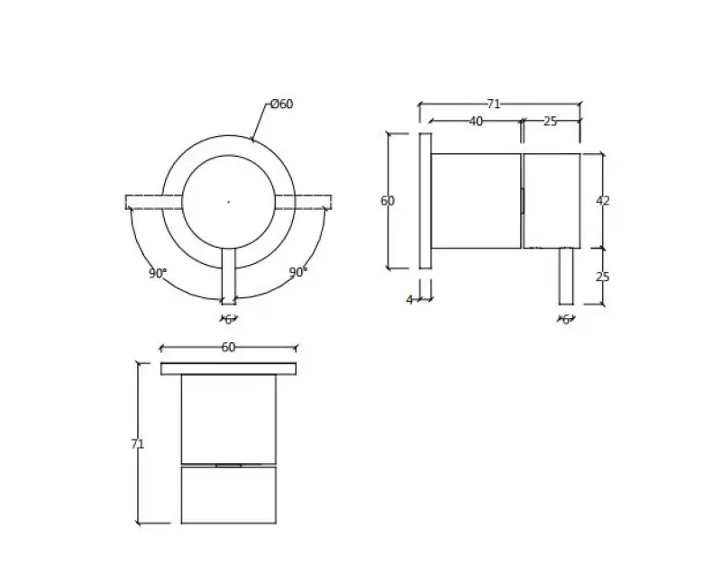 Waterevolution Flow vstavaný 2-cestný prepínač s okrúhlym krytom chróm T1482S01
